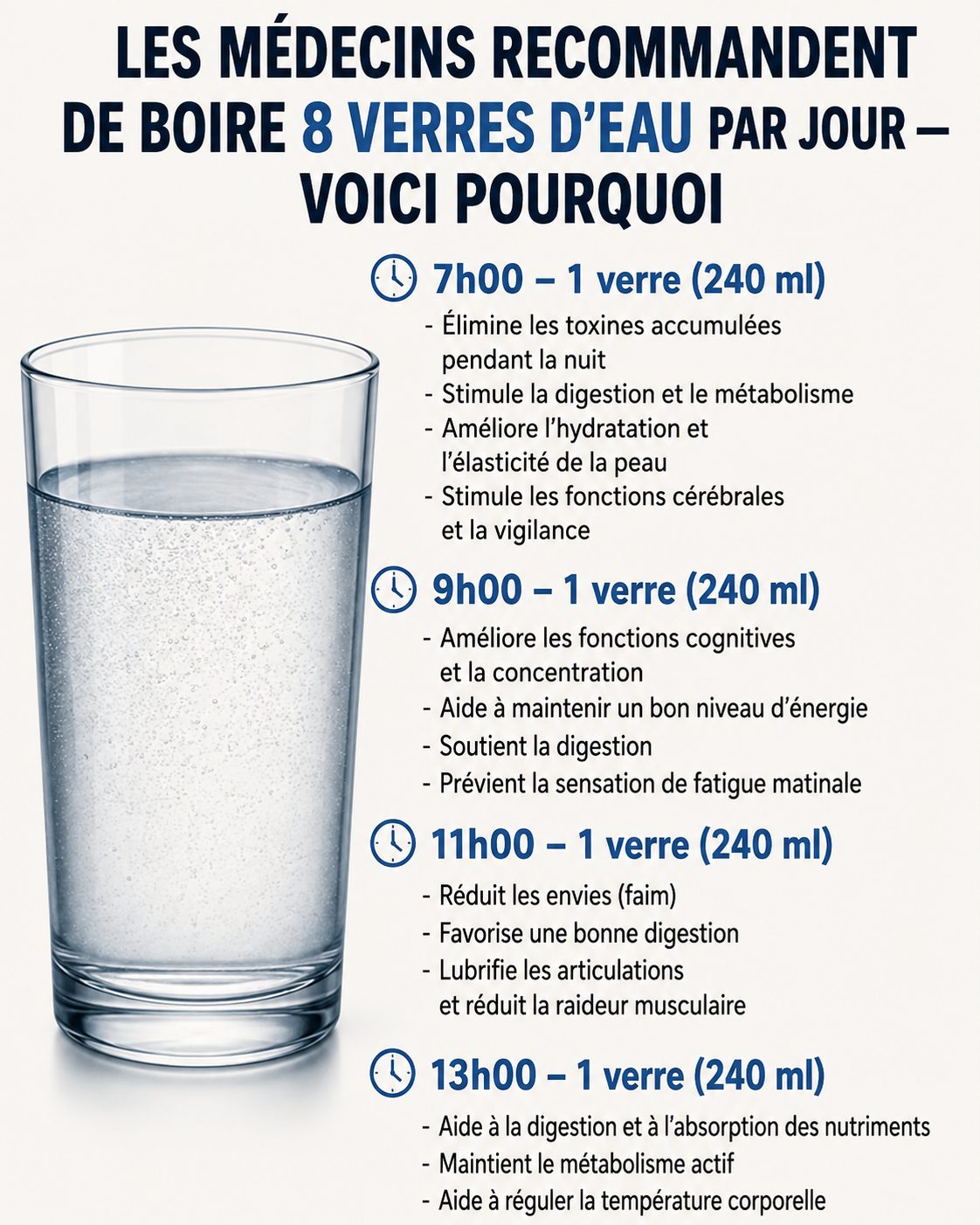 8 verres d'eau par jour : pourquoi c'est magique et à quelles heures les boire