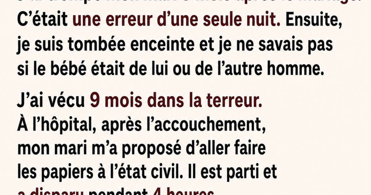 Elle a trahi son mari et le jour de la naissance de leur fille, il lui a tendu une enveloppe