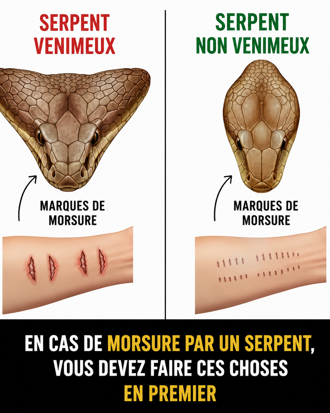 Morsure de serpent : les 6 gestes qui peuvent vraiment faire la différence
