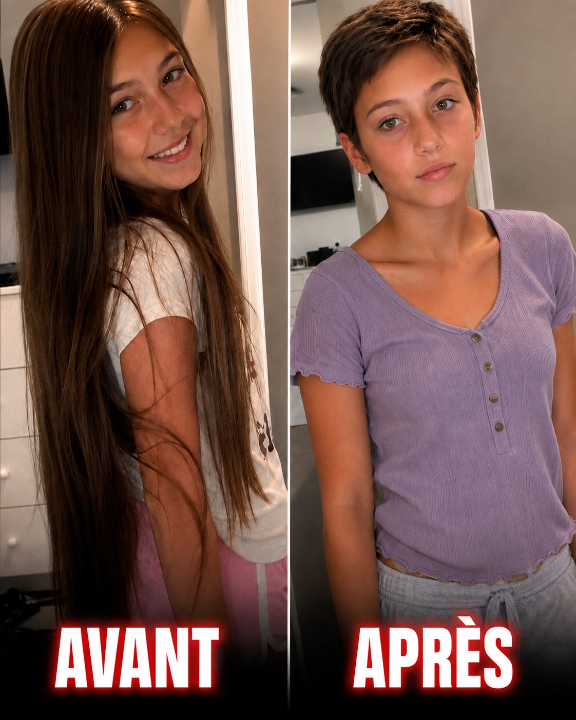 Sa fille de 12 ans rentre avec une coupe pixie surprise : la vraie raison brise le cœur de sa maman