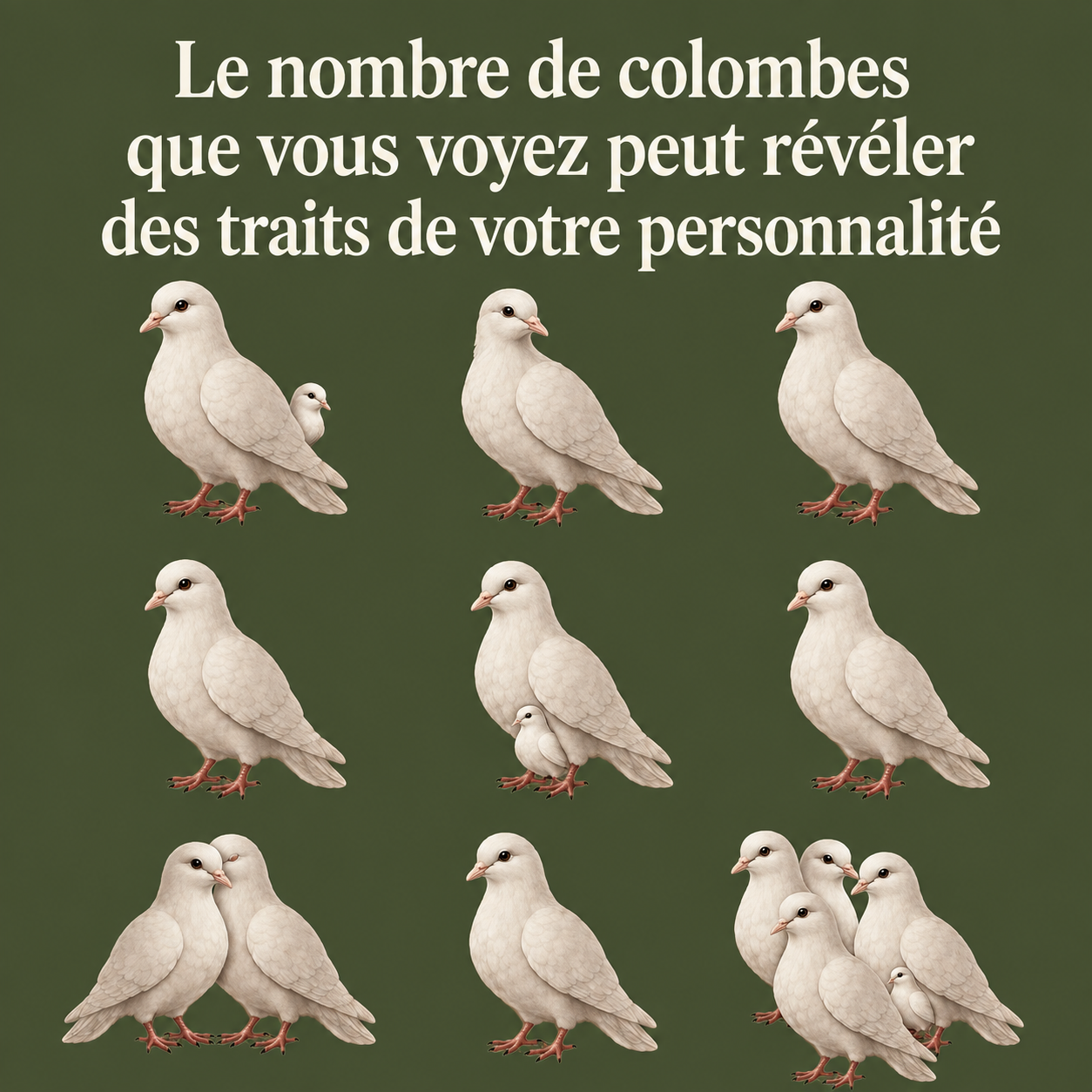 Ce que le nombre de colombes que vous remarquez dit vraiment de votre personnalité