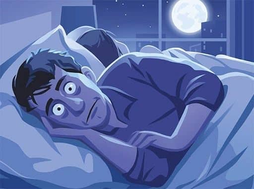Personne souffrant d'insomnie la nuit
