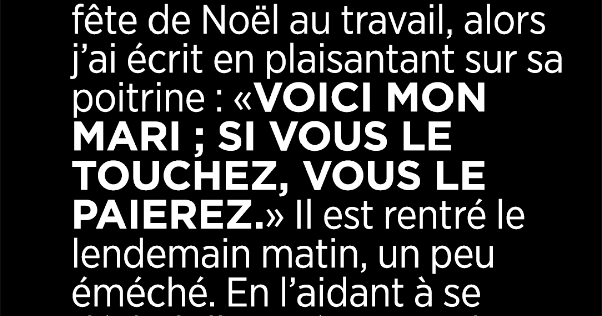 J’ai écrit un message en plaisantant sur la poitrine de mon mari avant sa fête de Noël au travail, et j’ai reçu une réponse inattendue
