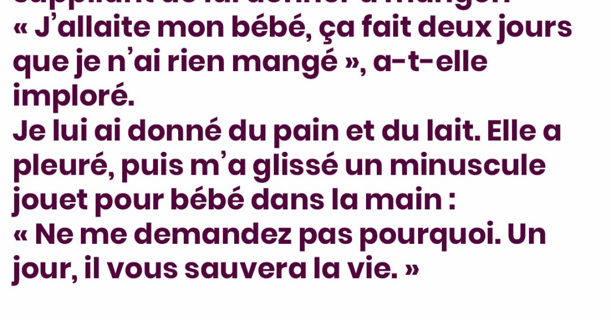 J’ai nourri une mère affamée et son bébé… Puis elle m’a laissé un jouet accompagné d’une promesse que je n’ai comprise que des années plus tard.