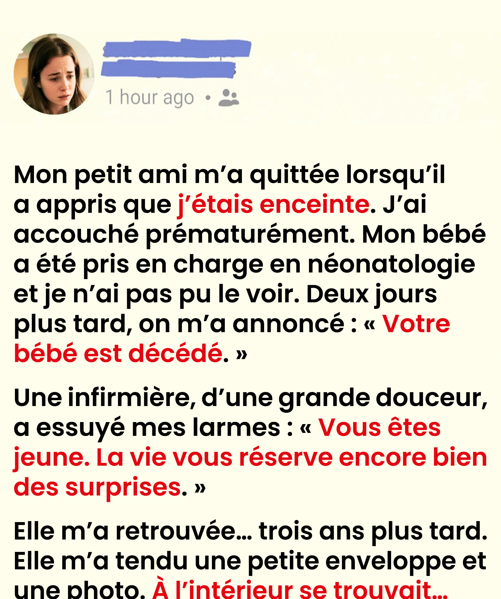 J’ai perdu mon bébé à 17 ans et je suis sortie de l’hôpital les mains vides — jusqu’à ce qu’une infirmière revienne dans ma vie