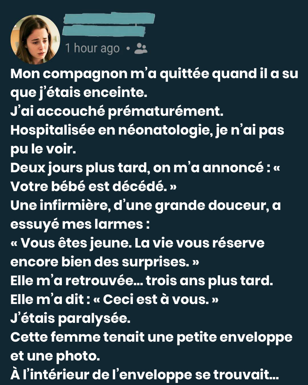 J’ai perdu mon bébé à 17 ans et je suis sortie de l’hôpital les mains vides