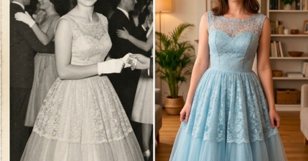 J’ai porté la robe de bal de ma grand-mère pour lui rendre hommage… Mais le secret caché dans son ourlet a brisé tout ce que je croyais savoir d’elle