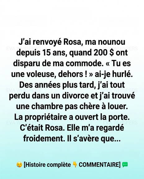 J’ai renvoyé ma nounou — deux ans plus tard, elle tenait mon destin entre ses mains