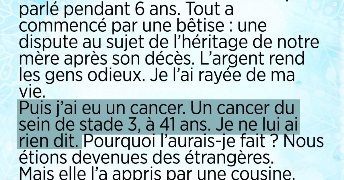 J'avais coupé les ponts avec ma sœur — jusqu'à ce qu'elle entre dans ma chambre de chimiothérapie