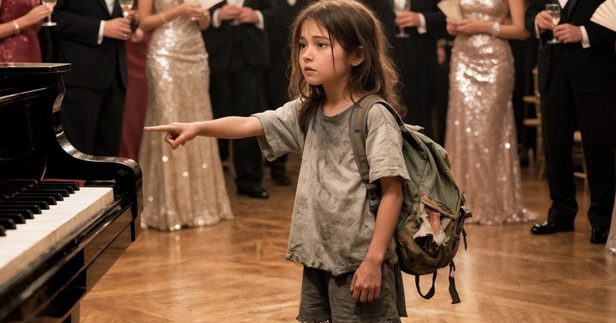 « Je peux jouer pour une assiette ? » — Le jour où une fillette affamée de 12 ans s’est assise au piano… et a réduit au silence une salle pleine de gens riches