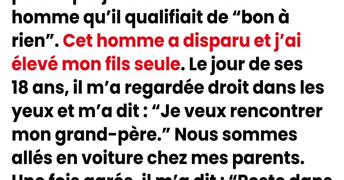 « Je te pardonne » : Mon père m’a chassé à 18 ans, mais vingt ans plus tard, c’est mon fils qui lui a apporté un message qu’il n’oubliera jamais
