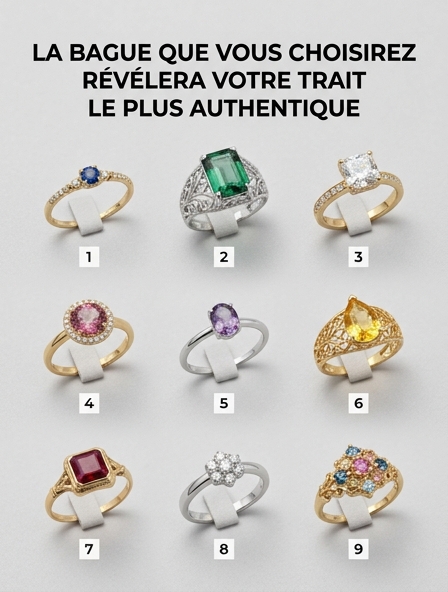 La bague que vous choisirez révélera votre trait le plus authentique
