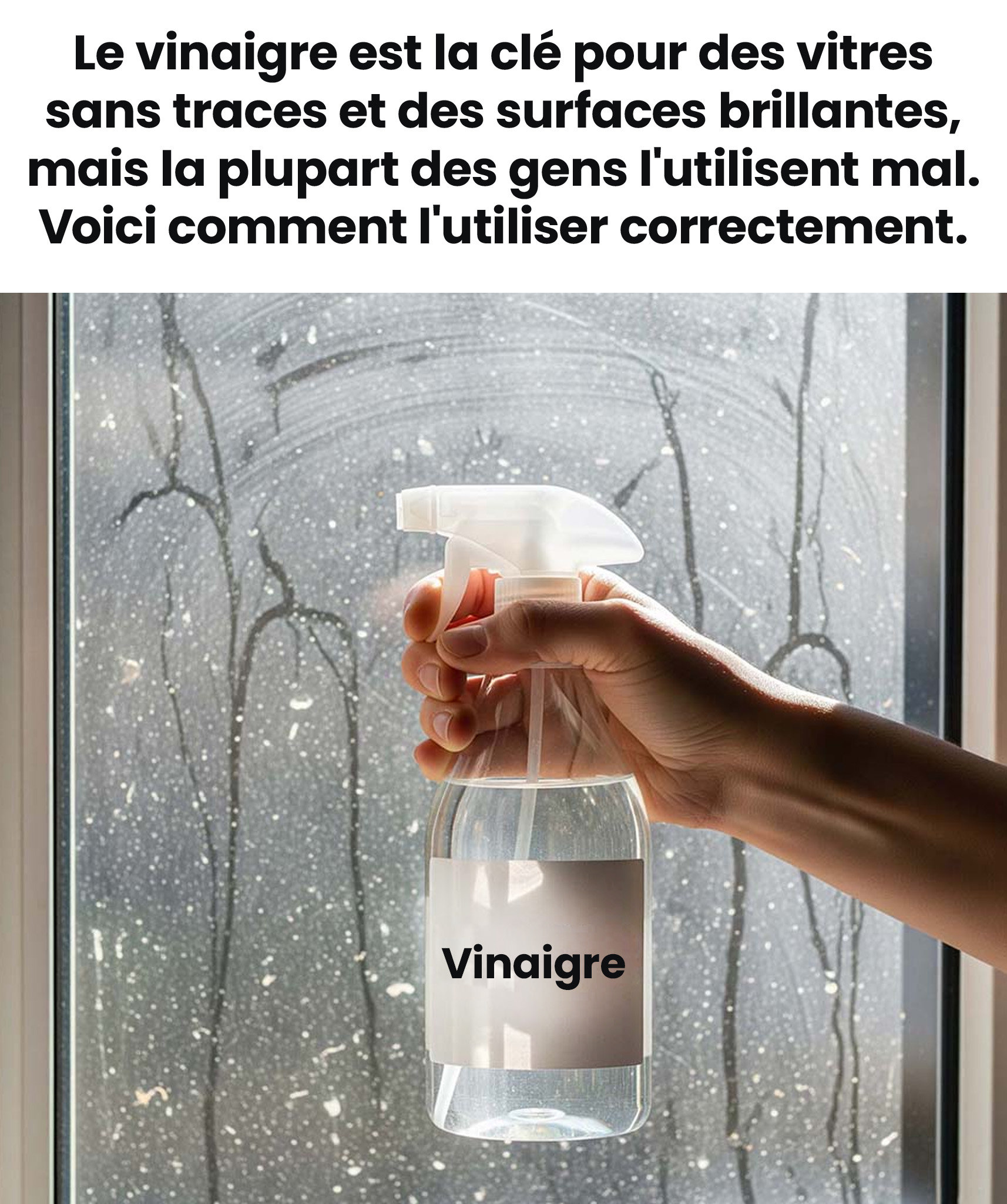 La plupart des gens utilisent mal le vinaigre pour le nettoyage — voici la bonne méthode pour obtenir des vitres sans traces et des surfaces éclatantes