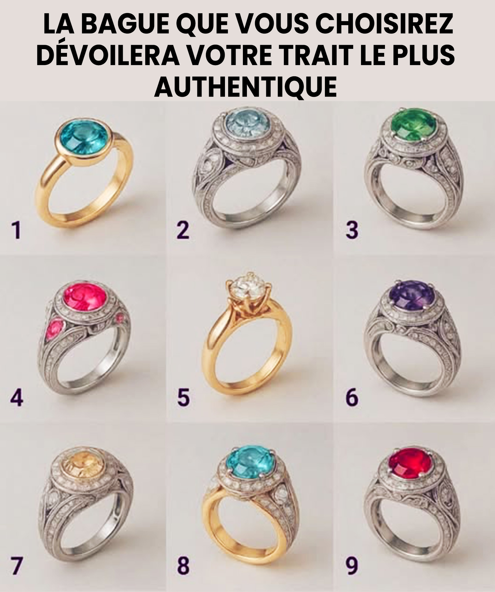 L’anneau que vous choisissez révélera votre trait le plus authentique