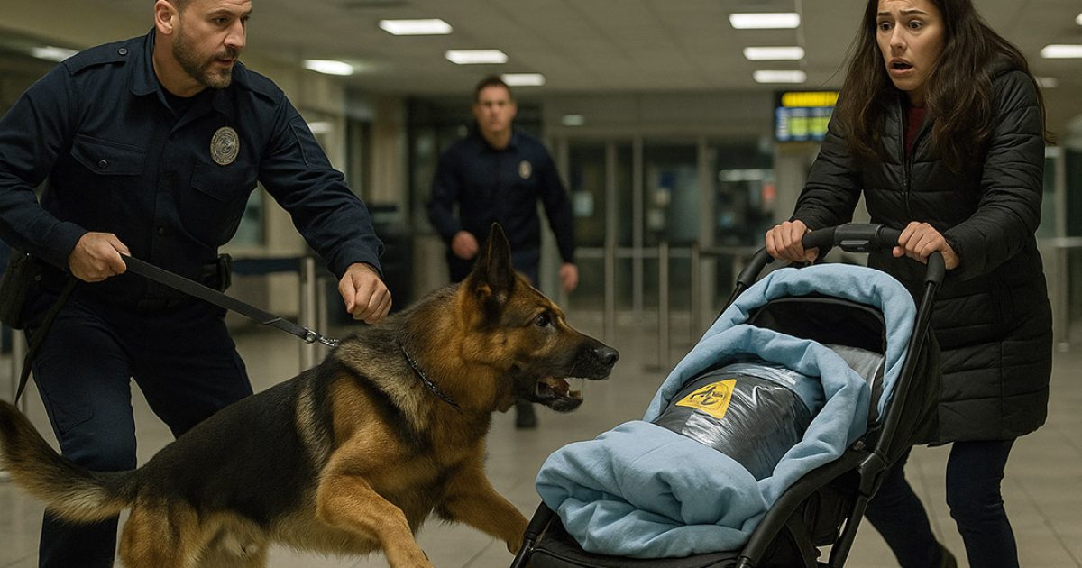 Le chien de service s’est jeté sur la poussette à l’aéroport