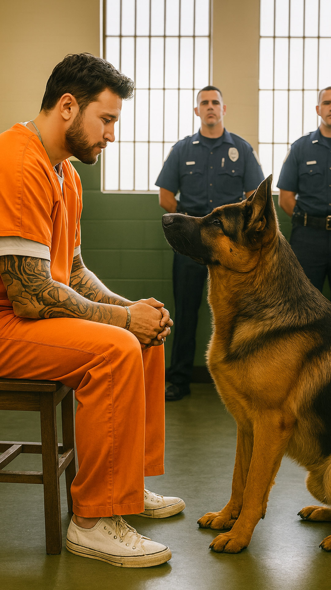 Le dernier vœu d’un prisonnier était de revoir son chien — mais lorsque le berger allemand s’est libéré et a couru dans ses bras, quelque chose d’étrange s’est produit