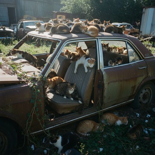 Le matin où notre voiture abandonnée devint un royaume de félins errants
