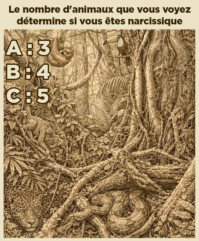 Le nombre d'animaux que vous voyez détermine si vous êtes narcissique