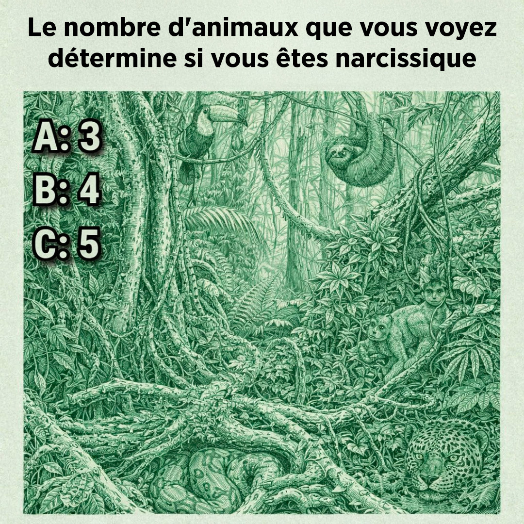 Le nombre d'animaux que vous voyez détermine si vous êtes narcissique