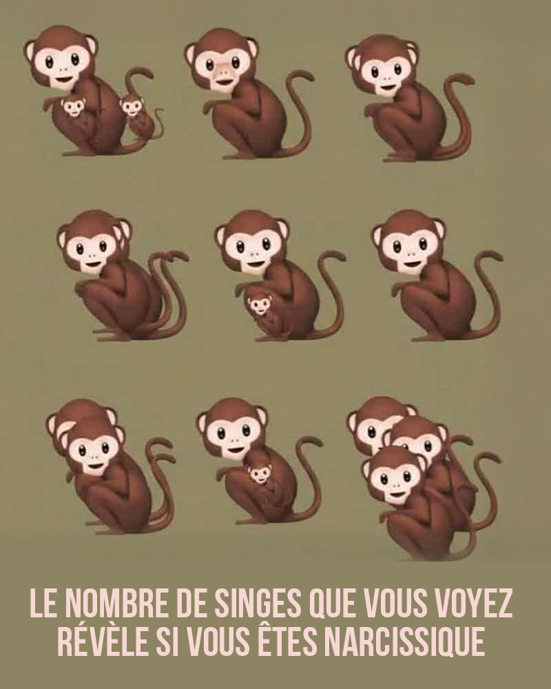 Le nombre de singes que vous voyez détermine si vous êtes narcissique