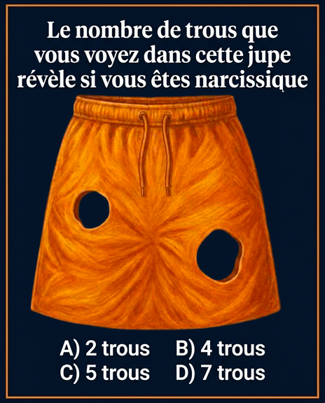 Le nombre de trous que vous voyez dans cette jupe détermine si vous êtes narcissique