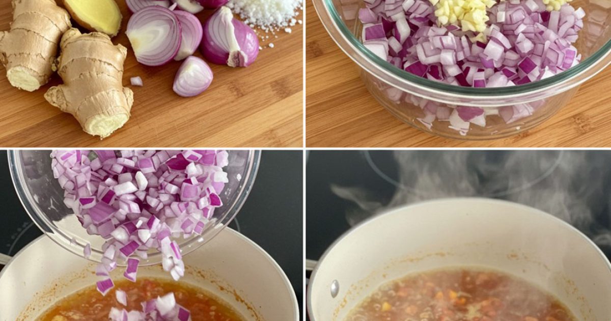 Les bienfaits du Miel, jus de citron, oignon, ail et gingembre râpé