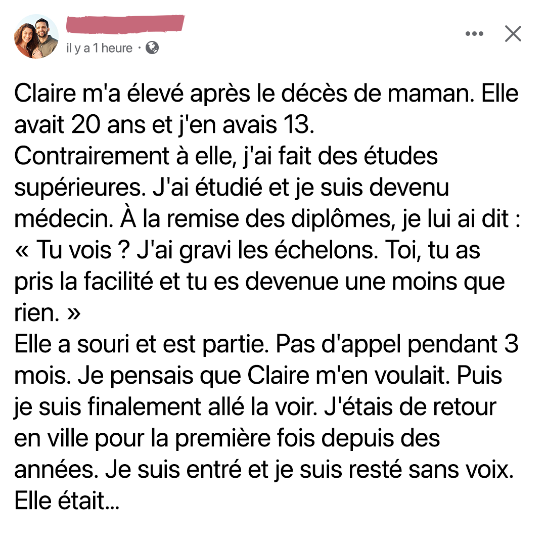 Lors de ma remise de diplôme, j'ai traité ma sœur de personne insignifiante — trois mois plus tard, je suis entré dans sa chambre et je me suis figé