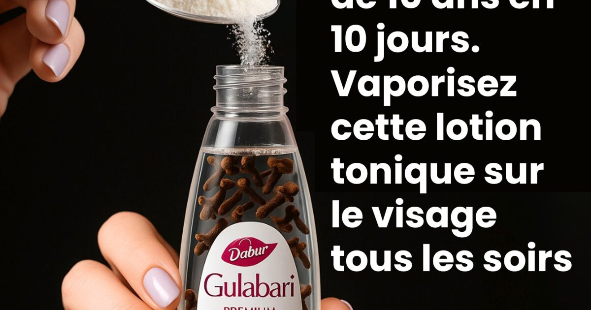 Lotion tonique au collagène, à l’eau de rose et au clou de girofle — pour une peau jeune, ferme et éclatante