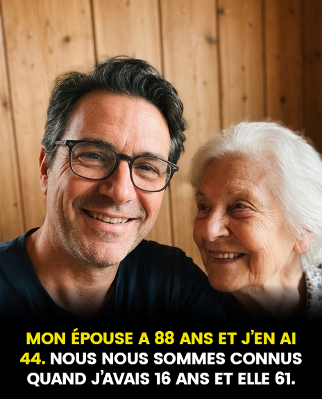 « Ma femme a aujourd’hui 88 ans et moi 44 ans. Nous nous sommes rencontrés alors que j’avais 16 ans et qu’elle en avait 61. »