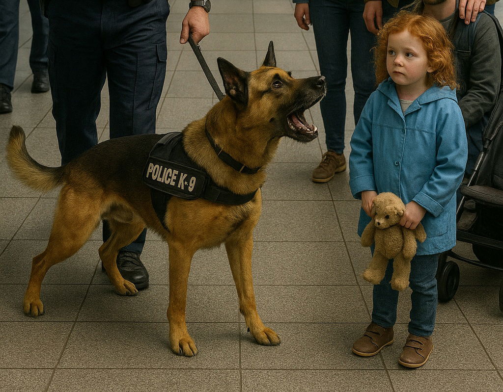 Max, un chien policier, a aboyé sur l’ours en peluche d’une petite fille. Ce qu’il a découvert a ému tout le monde