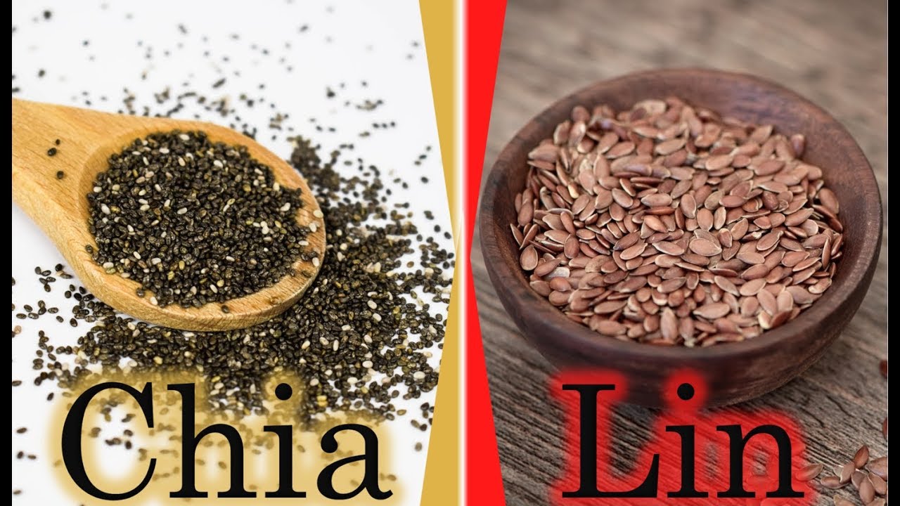 Graines de lin et de chia dans des bols