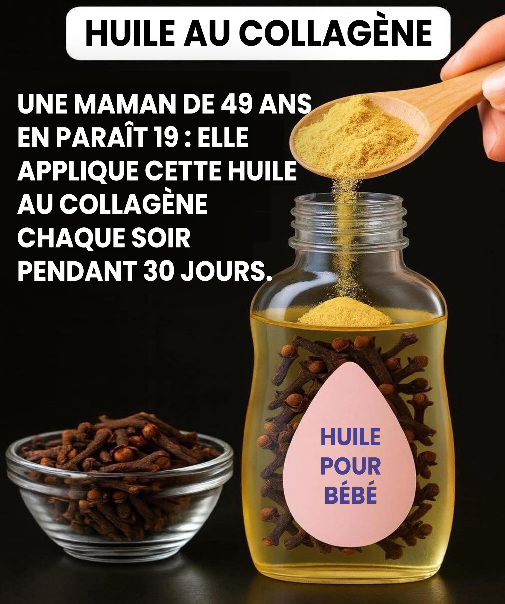Mélangez de l’huile pour bébé avec des clous de girofle