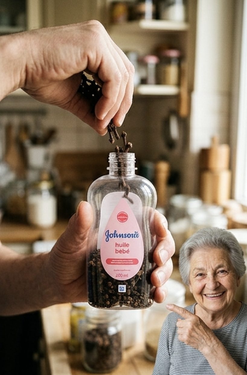 Mélangez de l’huile pour bébé et des clous de girofle, et après 10 secondes, vous ne voudrez plus rien utiliser d’autre de votre vie