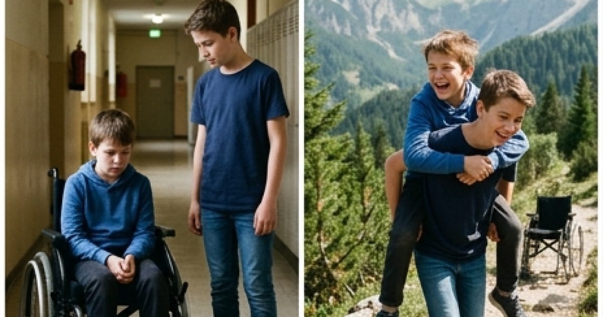 Mon fils de 12 ans a porté son ami en fauteuil roulant sur son dos lors d'un séjour en camping pour qu'il ne se sente pas exclu ; le lendemain, le directeur m'a appelé et m'a dit : « Vous devez vous dépêcher d'aller à l'école maintenant. »