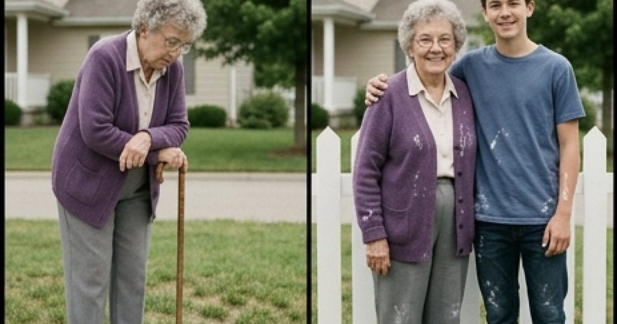 Mon fils de 14 ans a réparé la clôture de notre voisine âgée après la tempête
