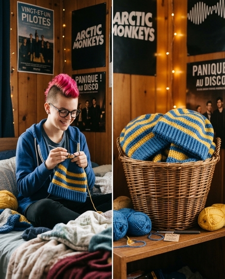 Mon fils de 15 ans a crocheté 17 bonnets pour des nouveau-nés en soins intensifs à l’occasion de Pâques — ma belle-mère les a brûlés, puis le maire de la commune s’est présenté à sa porte