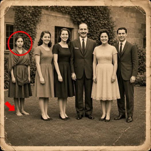 Cette photo de famille de 1961 cache le destin bouleversant de la jeune femme en arrière-plan