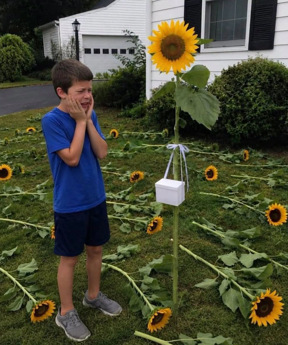Il plantait des tournesols chaque année pour sa sœur jumelle disparue : ce qu'il a trouvé attaché à la dernière tige a tout changé