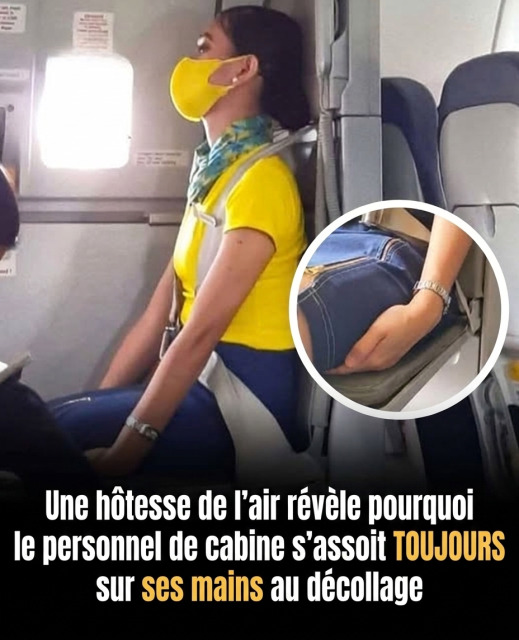 Hôtesses de l'air : voici pourquoi elles glissent leurs mains sous leurs cuisses au décollage et à l'atterrissage