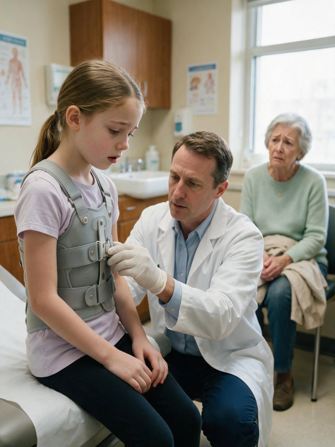 Elle portait un corset médical verrouillé par sa grand-mère : ce que le médecin a fait ensuite est bouleversant