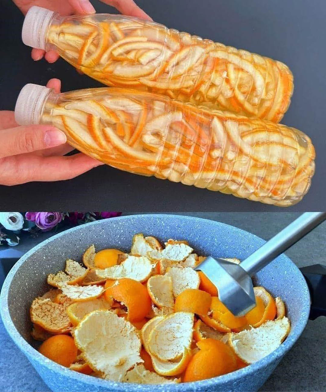 Ne jetez plus vos écorces d’orange : glissez-les dans un bocal avec un peu de vinaigre… elles sont de véritables trésors pour la maison