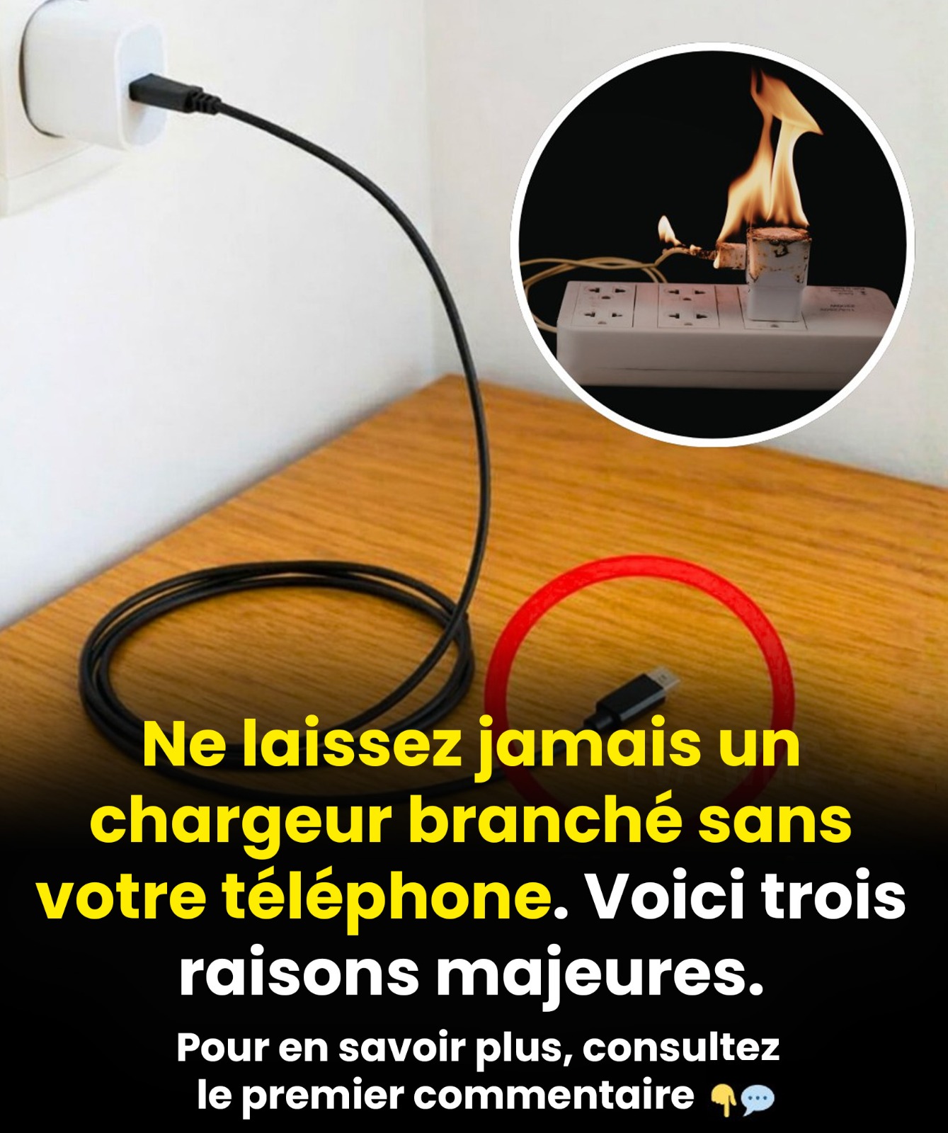 Ne laissez jamais un chargeur branché sans votre téléphone : voici 3 raisons majeures
