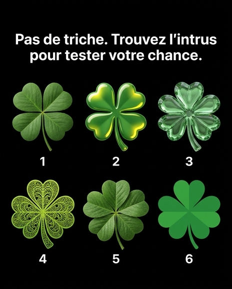 Ne trichez pas. Choisissez l’intrus pour voir à quel point vous êtes vraiment « chanceux »