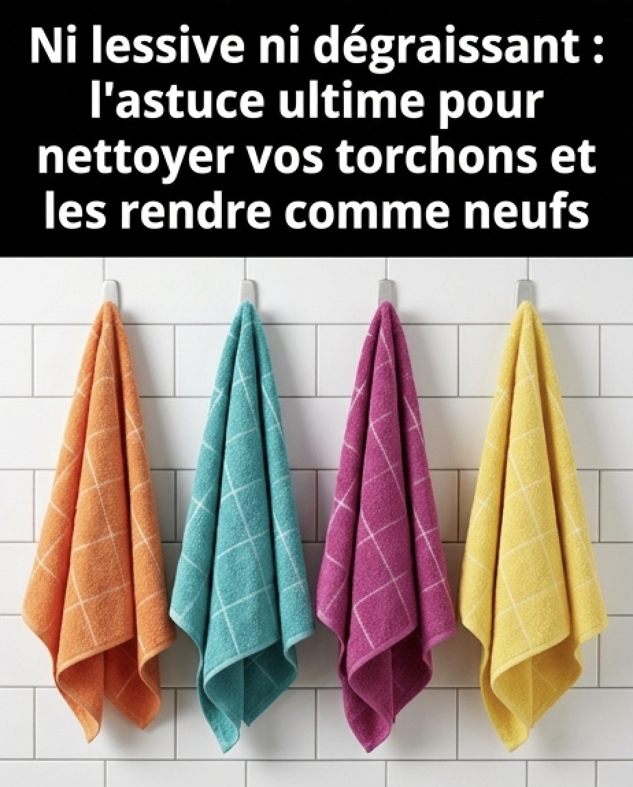 Ni lessive ni dégraissant : l’astuce ultime pour nettoyer les torchons et leur redonner un aspect neuf