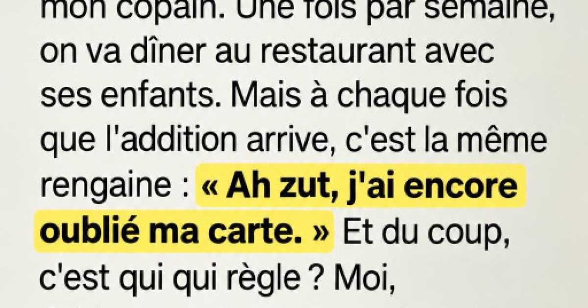 Elle payait les dîners de son copain et ses enfants depuis 9 mois : ce qu'elle a fait ce soir-là a tout changé