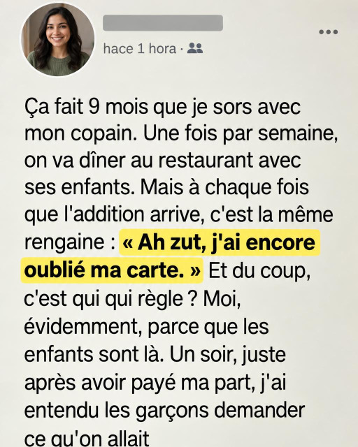 Elle payait les dîners de son copain et ses enfants depuis 9 mois : ce qu'elle a fait ce soir-là a tout changé