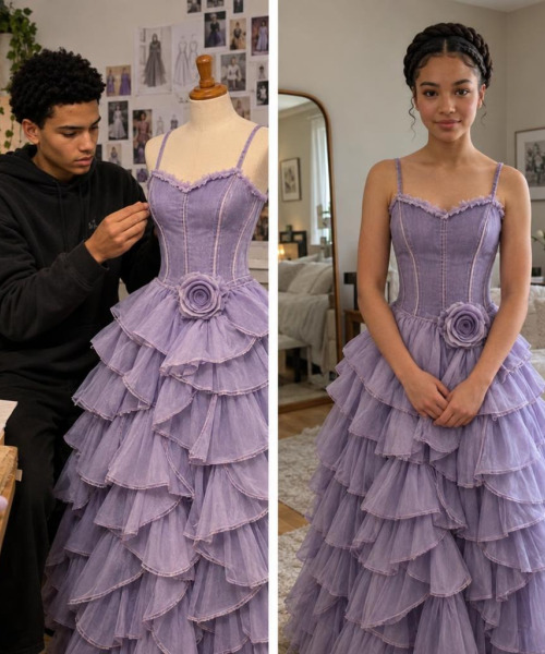 Il a cousu sa robe de remise de diplôme avec les vêtements de leur maman : l'histoire qui fait fondre le web