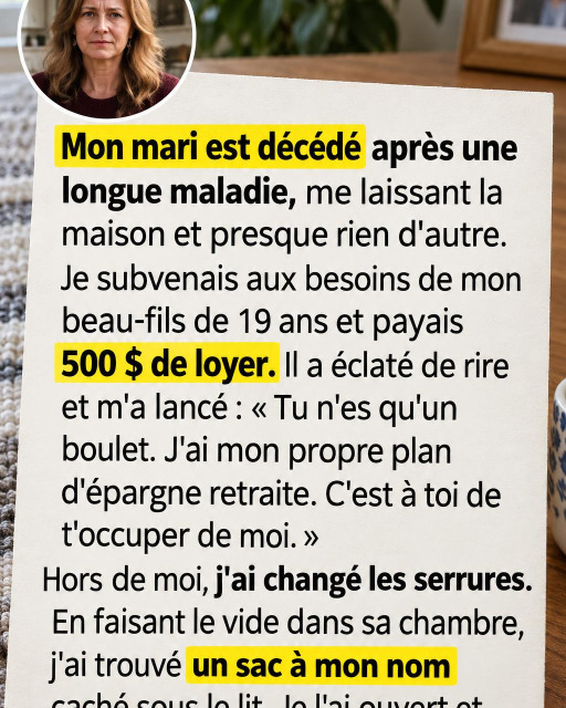 Elle met son beau-fils à la porte après son deuil, puis trouve quelque chose de caché sous son lit qui change tout