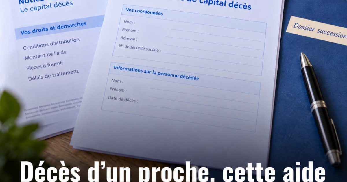 Capital décès 2026 : cette aide de l'Assurance Maladie pouvant atteindre 9 612 € que personne ne vous a dit de demander