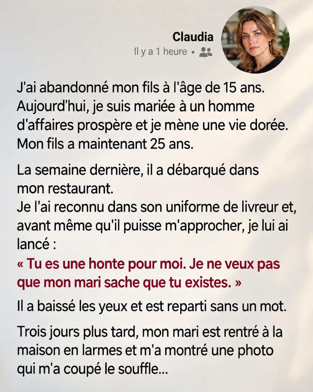 Elle a tourné le dos à son fils pendant 10 ans : la photo que son mari a retrouvée a tout changé